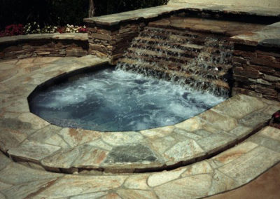 Stone Spa With Rock Water Feature